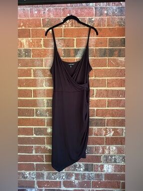 41 Hawthorn Black Sleeveless Wrap-Effect Dress